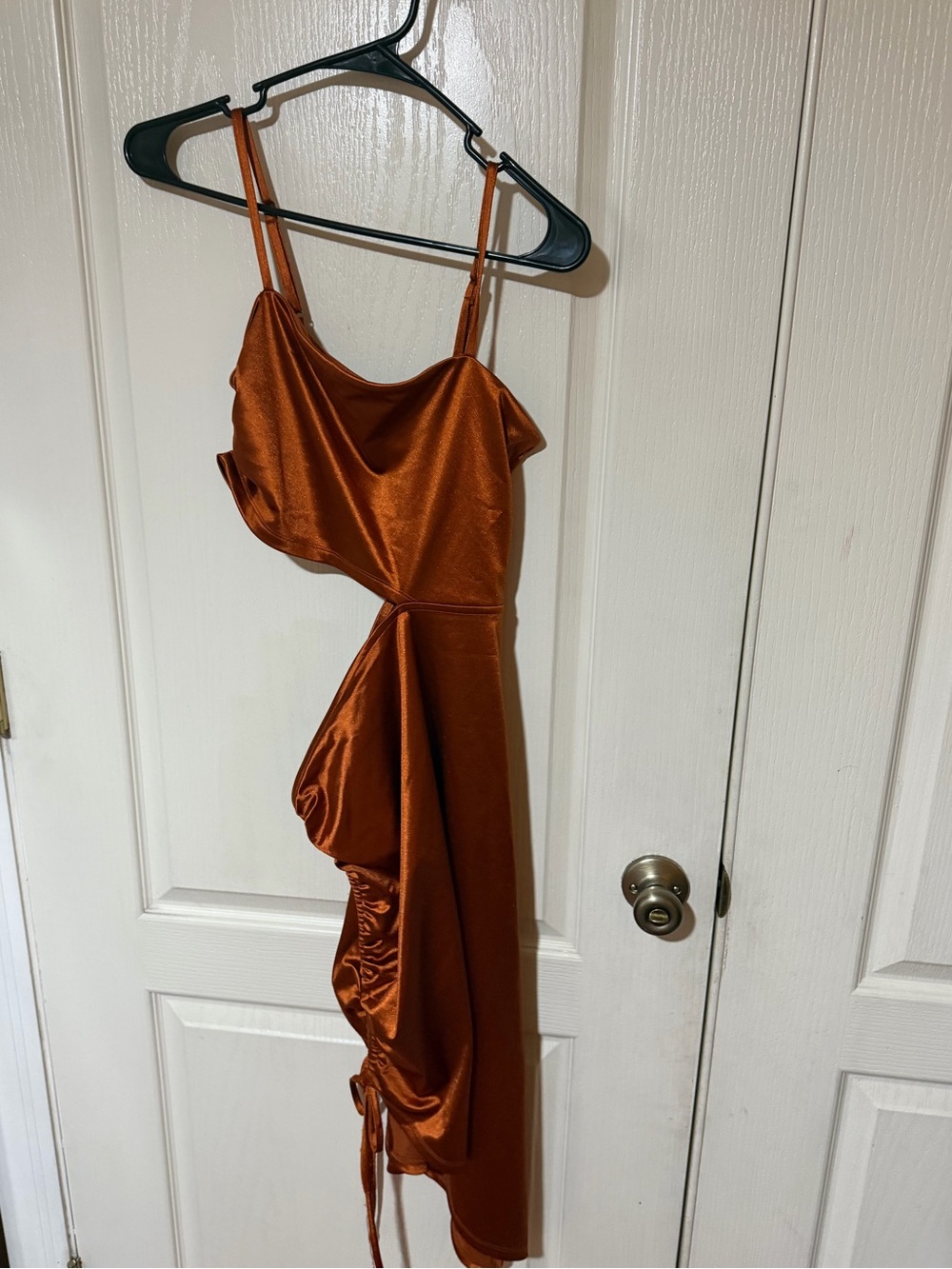 Forever 21 Rust Satin Cutout Midi Dress